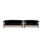 Coast to Coast Sofas Mid Century Modern Loveseat and Sofa Set Solid Wood Frame Upholstered