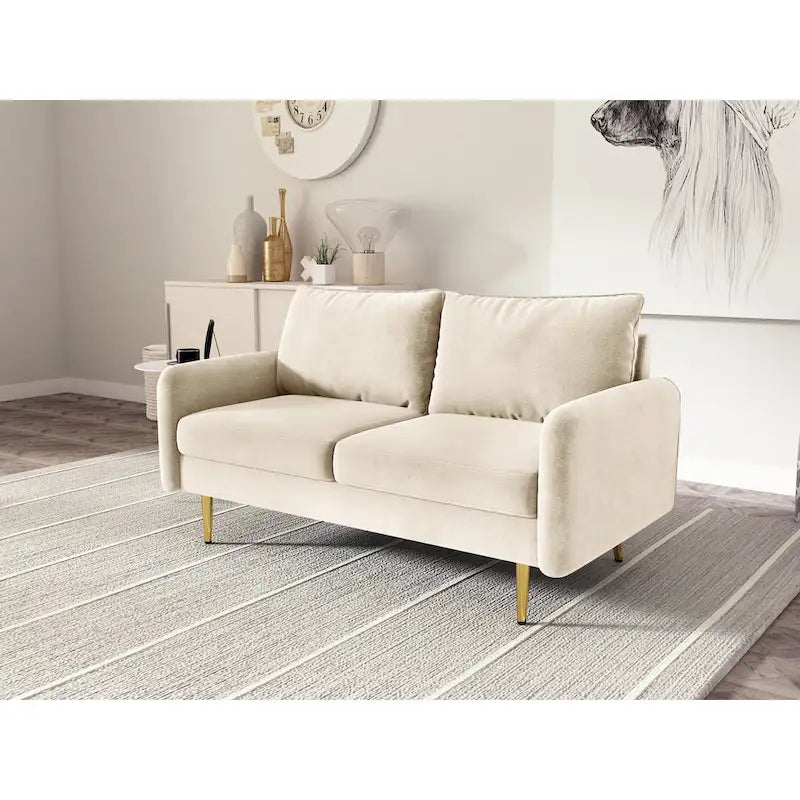 58 Velvet Square Arm Loveseat