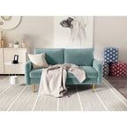 58 Velvet Square Arm Loveseat