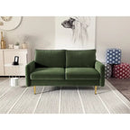 58 Velvet Square Arm Loveseat
