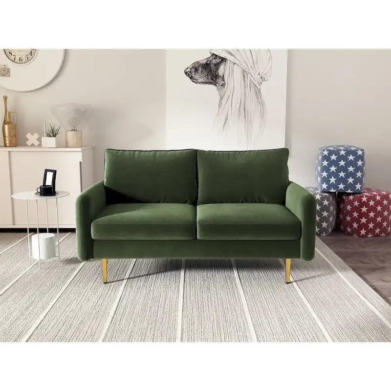 58 Velvet Square Arm Loveseat