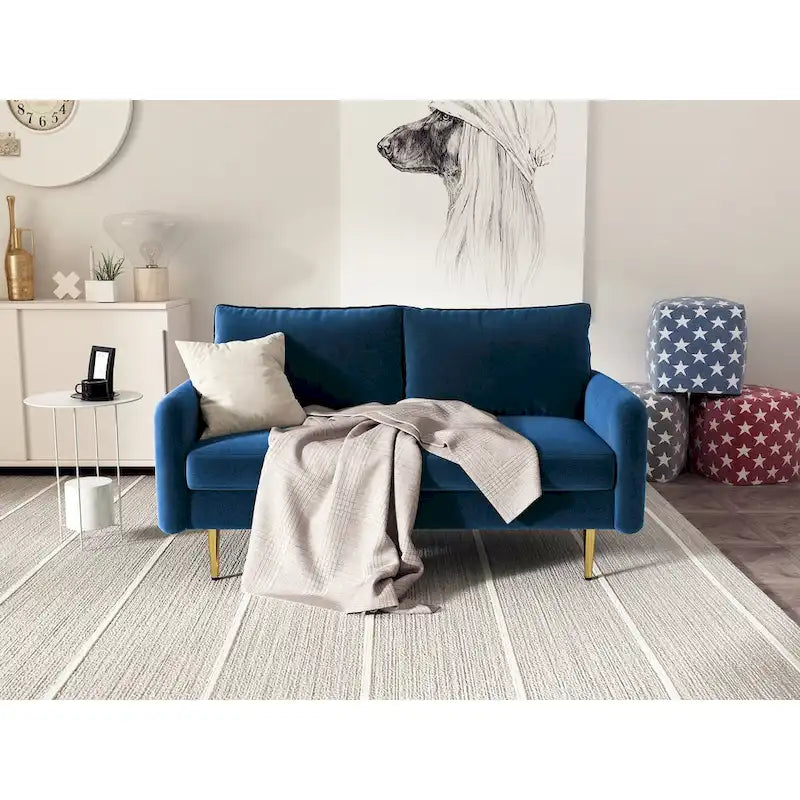 58 Velvet Square Arm Loveseat