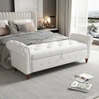 63 Modern Entryway Bench Bed Bench Storage Bench with Rolled Arms