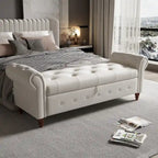 63 Modern Entryway Bench Bed Bench Storage Bench with Rolled Arms