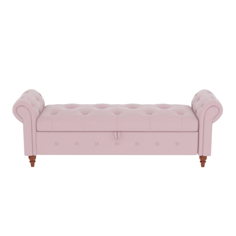 63 Modern Entryway Bench Bed Bench Storage Bench with Rolled Arms