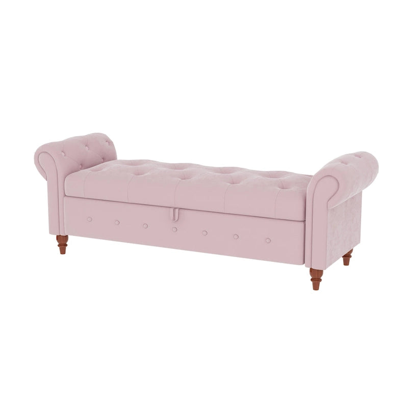 63 Modern Entryway Bench Bed Bench Storage Bench with Rolled Arms