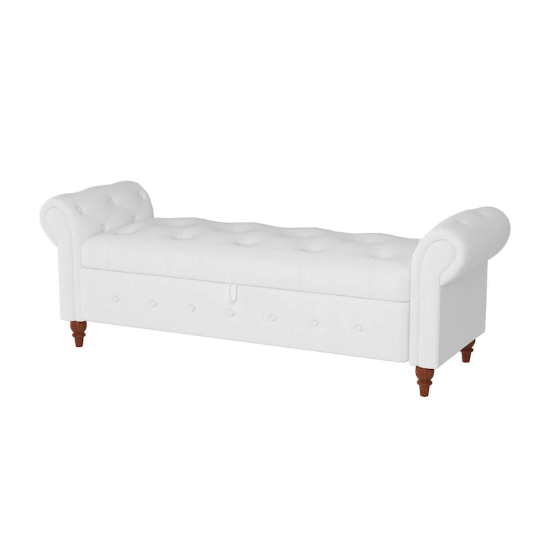 63 Modern Entryway Bench Bed Bench Storage Bench with Rolled Arms