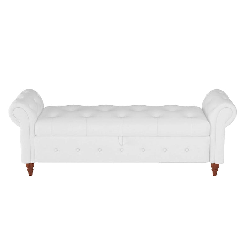 63 Modern Entryway Bench Bed Bench Storage Bench with Rolled Arms