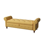 63 Modern Entryway Bench Bed Bench Storage Bench with Rolled Arms