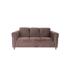 Coast to Coast Sofas Mid Century Modern 3 Seater Sofa Suede Solid Wood Frame Upholstered