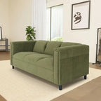 Coast to Coast Sofas Mid Century Modern 3 Seater Sofa Suede Solid Wood Frame Upholstered