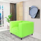 Coast to Coast Sofas Mid Century Modern Sofa Chair Faux Leather Solid Wood Frame Upholstered