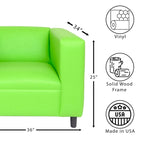 Coast to Coast Sofas Mid Century Modern Sofa Chair Faux Leather Solid Wood Frame Upholstered
