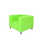 Coast to Coast Sofas Mid Century Modern Sofa Chair Faux Leather Solid Wood Frame Upholstered