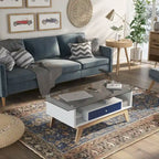 Tevi Modern 47-inch Glass Top 1-Shelf Coffee Table by Furniture of America