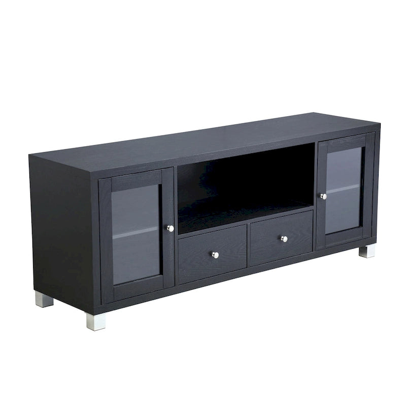 Black 2 Drawers 60-in TV Stand for TVs