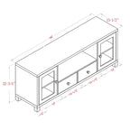 Black 2 Drawers 60-in TV Stand for TVs