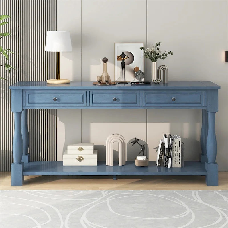 Merax 64 Long Extra-thick Console Table with Drawers and Shelf