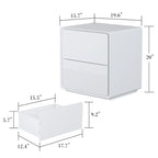 LED Nightstand Modern High Gloss Bedside Table Side Table End Table