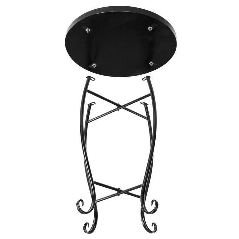 Mosaic Round Terrace Bistro Table Side Table With Coloured Glass