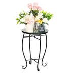 Mosaic Round Terrace Bistro Table Side Table With Coloured Glass