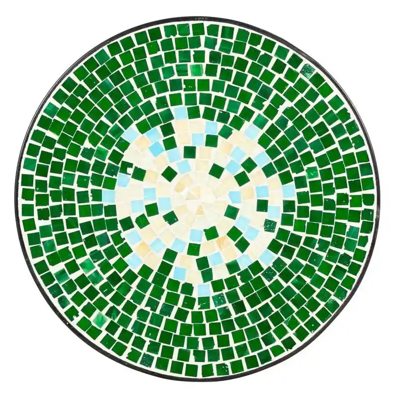 Mosaic Round Terrace Bistro Table Side Table With Coloured Glass