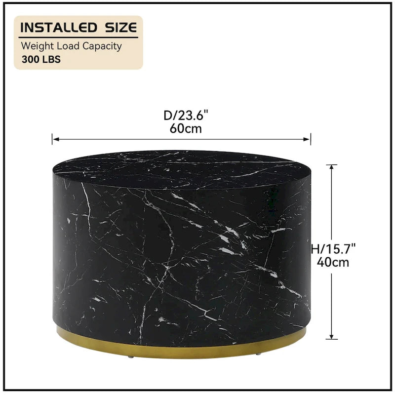 Marble Williamspace Fully Assembled Round Side Coffee Table For Living Room