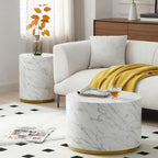 Marble Williamspace Fully Assembled Round Side Coffee Table For Living Room