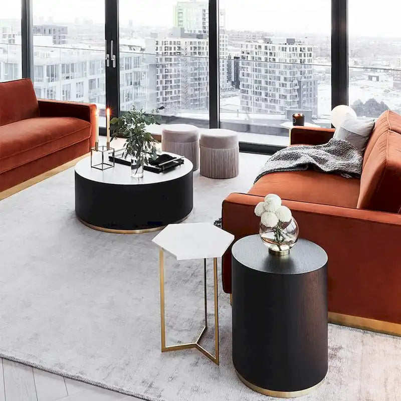 Marble Williamspace Fully Assembled Round Side Coffee Table For Living Room