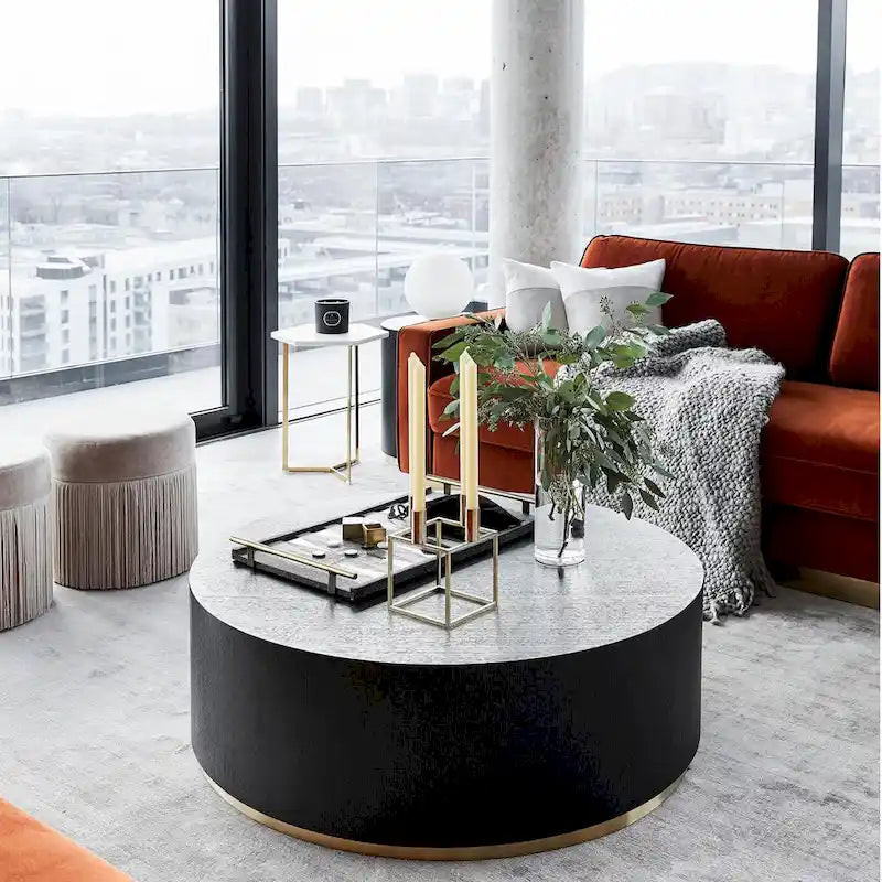Marble Williamspace Fully Assembled Round Side Coffee Table For Living Room