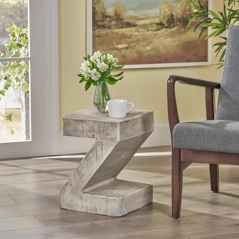 Max Outdoor Light-Weight Concrete Side Table by Christopher Knight Home