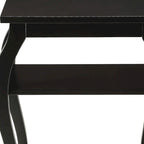 HomeRoots 23 Black Wood Bow Leg End Table With Two Shelves - 20 W x 18 D x 23 H
