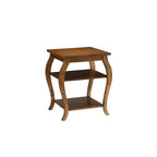 HomeRoots 23 Black Wood Bow Leg End Table With Two Shelves - 20 W x 18 D x 23 H