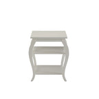 HomeRoots 23 Black Wood Bow Leg End Table With Two Shelves - 20 W x 18 D x 23 H