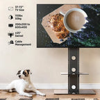 ProMounts Premium Swivel TV Stand Mount for 37-72 Screens with Shelving, Holds up to 110 Lbs
