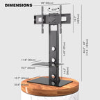 ProMounts Premium Swivel TV Stand Mount for 37-72 Screens with Shelving, Holds up to 110 Lbs