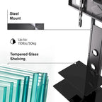 ProMounts Premium Swivel TV Stand Mount for 37-72 Screens with Shelving, Holds up to 110 Lbs
