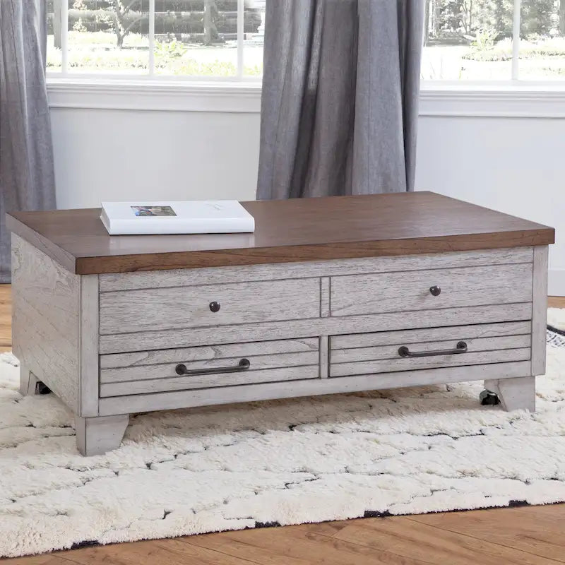Steve Silver Two-tone Wood Lift-Top Coffee Table with Casters