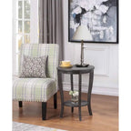 Convenience Concepts American Heritage Round End Table with Shelf