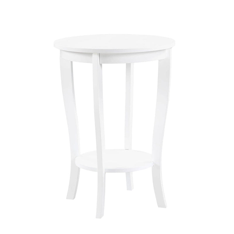Convenience Concepts American Heritage Round End Table with Shelf