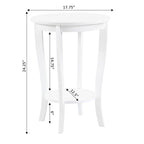 Convenience Concepts American Heritage Round End Table with Shelf