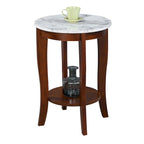Convenience Concepts American Heritage Round End Table with Shelf