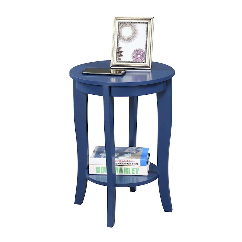 Convenience Concepts American Heritage Round End Table with Shelf