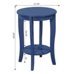 Convenience Concepts American Heritage Round End Table with Shelf