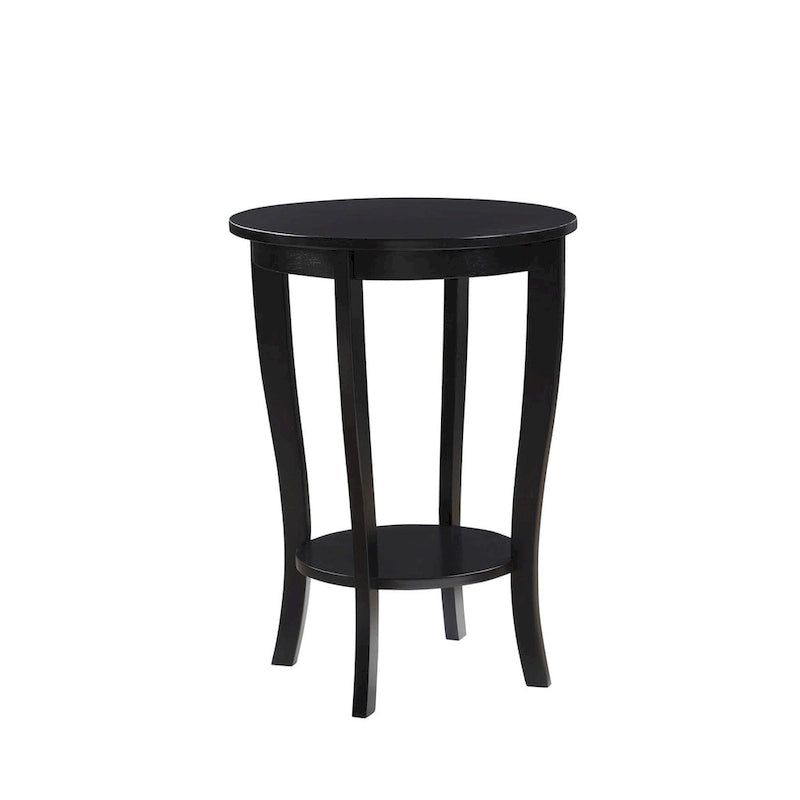 Convenience Concepts American Heritage Round End Table with Shelf