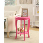 Convenience Concepts American Heritage Round End Table with Shelf