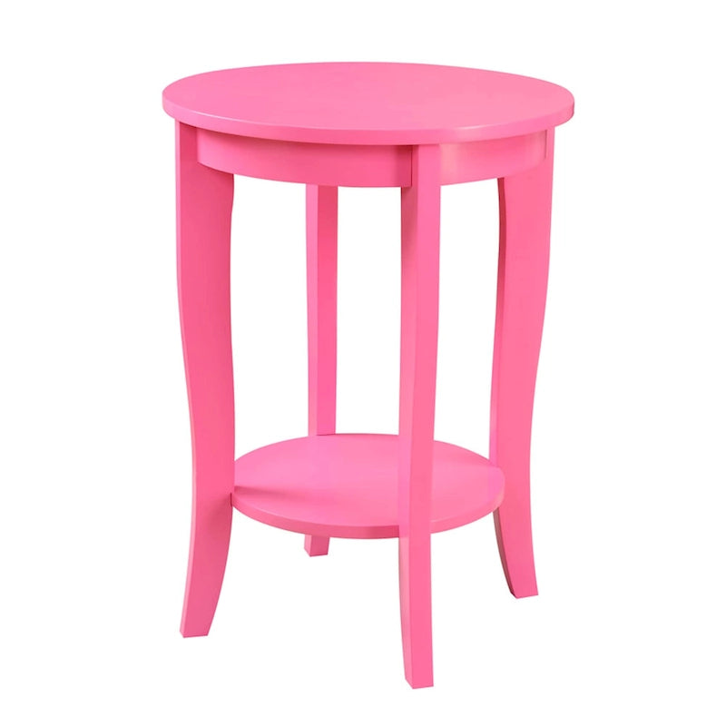 Convenience Concepts American Heritage Round End Table with Shelf