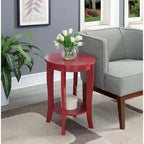 Convenience Concepts American Heritage Round End Table with Shelf