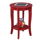 Convenience Concepts American Heritage Round End Table with Shelf