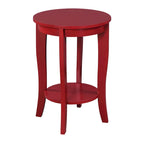 Convenience Concepts American Heritage Round End Table with Shelf